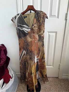 VINTAGE 1990s Jones New York Autumnal Silk Dress